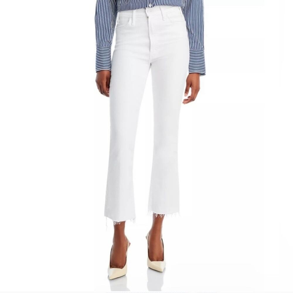 Mother White The Hustler Ankle Fray Jeans in Fairest of Them All Wash Size 25 - Picture 14 of 14